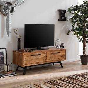Mobile TV Amla I Acacia legno massello / metallo, acacia, antracite