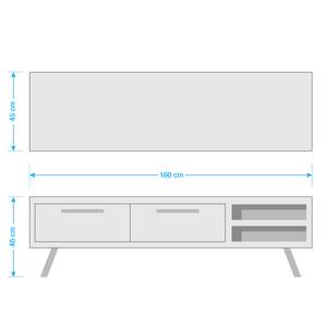 TV-Lowboard Amla II Akazie massiv / Metall - Akazie / Anthrazit