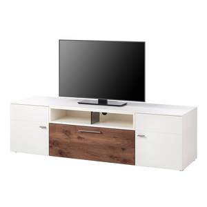 Meuble TV Anzio II Mat blanc / Noyer ramageux