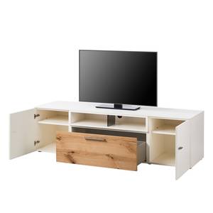 Meuble TV Anzio II Mat blanc / Chêne de poutre