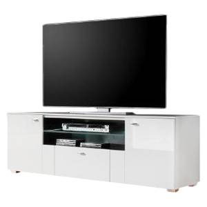 Tv-meubel Arminto- hoogglans wit/wit Wit - Plaatmateriaal - 150 x 53 x 45 cm