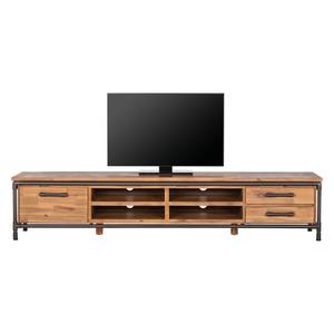 Tv-meubel Atelier II deels massief acaciahout - lavasteenkleurig