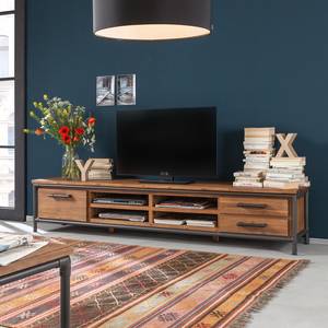 Tv-meubel Atelier II deels massief acaciahout - lavasteenkleurig