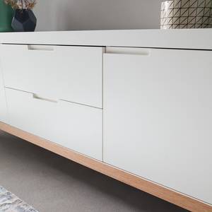 Buffet Blomquist I Blanc mat / Placage chêne rouge