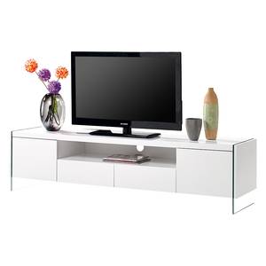 Meuble TV Brunetti II (éclairage inclus) Blanc brillant