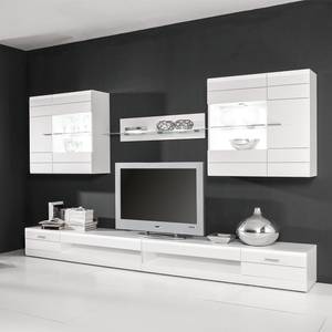 Tv-lowboard Carero I hoogglans wit/wit