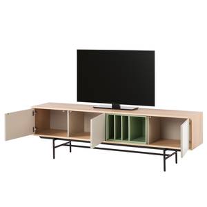 Tv-meubel Caspito lichtgrijs/eikenhout