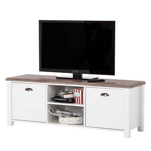 Tv-lowboard Chateau wit/San Remo eikenhouten look