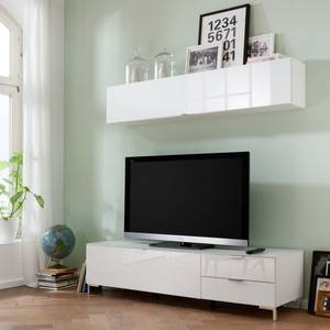 Meuble TV Cleo III Blanc Pieds en chrome