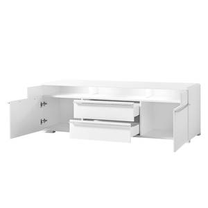 TV-Lowboard Cupar avec éclairage - Blanc mat - Largeur : 175 cm