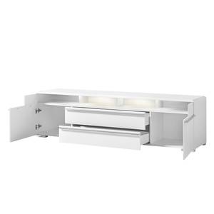 TV-Lowboard Cupar avec éclairage - Blanc mat - Largeur : 210 cm