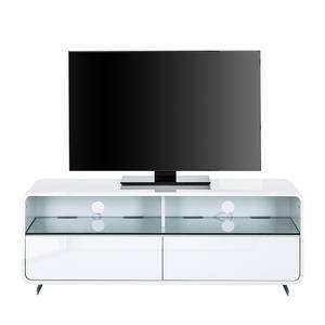 Meuble bas TV Cuuba Curve M12.2 LED Blanc brillant