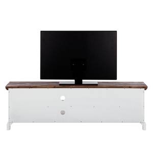 Tv-meubel Gomera deels massief acaciahout - wit/bruin
