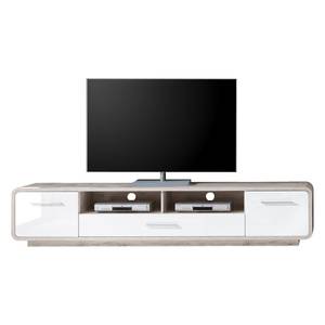 Tv-meubel Lerida hoogglans wit/zandkleurige eikenhouten look