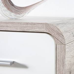 Tv-meubel Lerida hoogglans wit/zandkleurige eikenhouten look