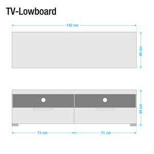 Tv-lowboard Liminka I hoogglans wit/wit