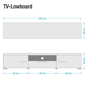 Meuble TV Liminka II Blanc brillant / Blanc