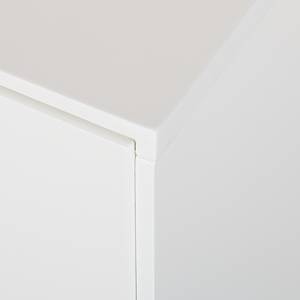 Meuble TV LINDHOLM Partiellement en chêne massif - Blanc / Chêne - Blanc - 180 x 45 cm