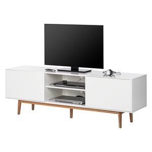 TV-Lowboard LINDHOLM Eiche teilmassiv - Weiß / Eiche - Weiß - 180 x 45 cm