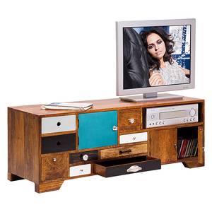 Tv-kast Babalou Bruin - Meerkleurig - Massief hout - Hout - Deels massief hout - 125 x 45 x 40 cm