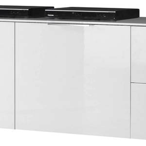 Meuble TV Margherita II Blanc brillant - Largeur : 180 cm