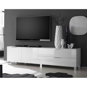 Meuble TV Margherita II Blanc brillant - Largeur : 210 cm