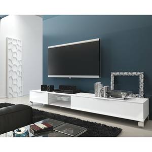 Meuble TV Margherita III Blanc brillant - Largeur : 210 cm