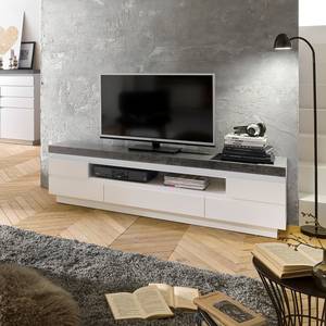 Mobile TV Namona II illuminazione inclusa - Effeto cemento / Bianco