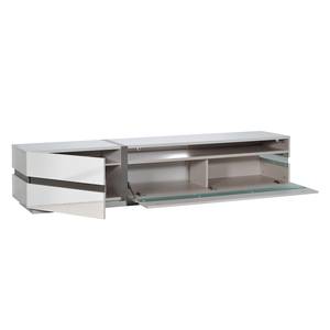 Highboard Sacile (incl. verlichting) hoogglans wit - Breedte: 220 cm