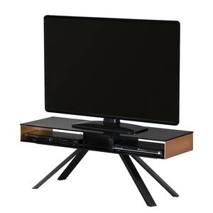 Meuble TV Smart TV Verre / Aluminium - Noir / Cuivre