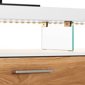 TV-Lowboard Solano I Asteiche / Weiß - Ausrichtung links - Mit Beleuchtung