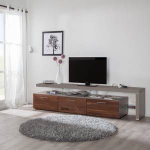 Tv-meubel Solano II Notenboomhout/platina bruin - Rechts uitlijnen - Zonder verlichting