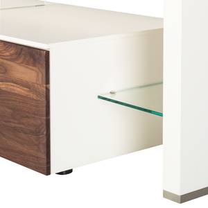 Tv-meubel Solano II Notenboomhout/wit - Rechts uitlijnen - Zonder verlichting