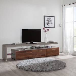 Tv-meubel Solano I deels massief - Notenboomhout/platina bruin