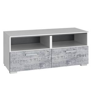 Meuble TV Sumatra Gris - Blanc - Bois manufacturé - 110 x 49 x 42 cm