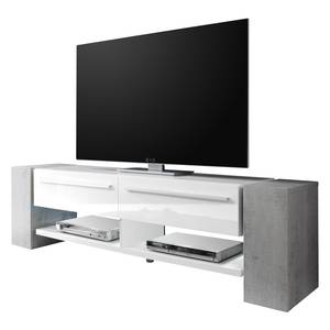 Tv-meubel Takayama hoogglans wit/beton - Breedte: 170 cm