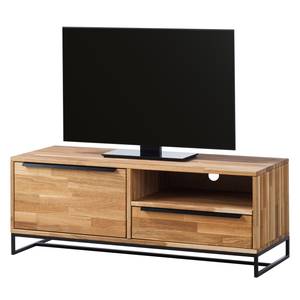 Tv-meubel Valenje I massief eikenhout/metaal - eikenhout/zwart