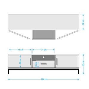 TV-Lowboard Woodson IV Akazie massiv / Eisen - Akazie Braun