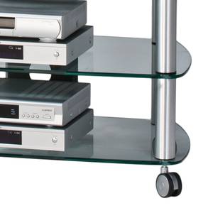 TV-Rack Glenview I Aluminium/Klarglas