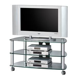 Tv-meubel Glenview I aluminium/transparant glas