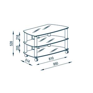 TV-Rack Glenview I Aluminium/Klarglas