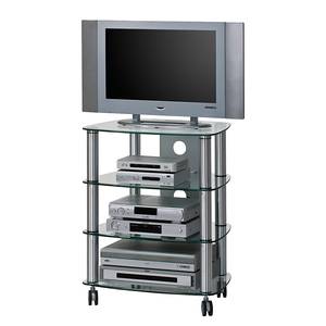 TV-Rack Glenview II Aluminium/Klarglas