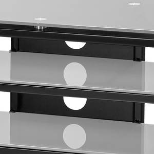 TV-Rack Jared I Schwarz / Glas Platingrau - 110 cm - Schwarz / Glas Platingrau - Breite: 110 cm