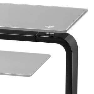 Mobiletto TV Jared I Nero / Vetro grigio platino - Larghezza: 110 cm