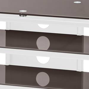 Meuble TV Rack Jared I Blanc brillant / Lava - Largeur : 110 cm