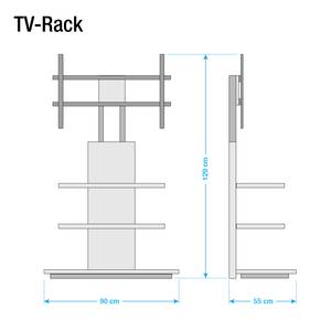 Tv-rek Mattis aluminium/zwart glas