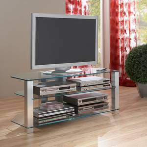 TV-Rack Turn 2 Metall - Durchsichtig - Glas - 120 x 50 x 50 cm