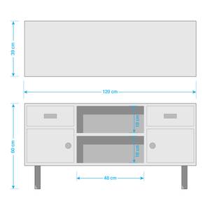 TV-Schrank Ealing Blau / Sheesham Dekor