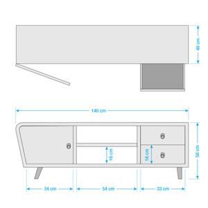 TV-Schrank Yazoo Altholz massiv - Mehrfarbig