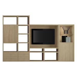 Ensemble mural TV Emporior II Avec éclairage - Imitation chêne